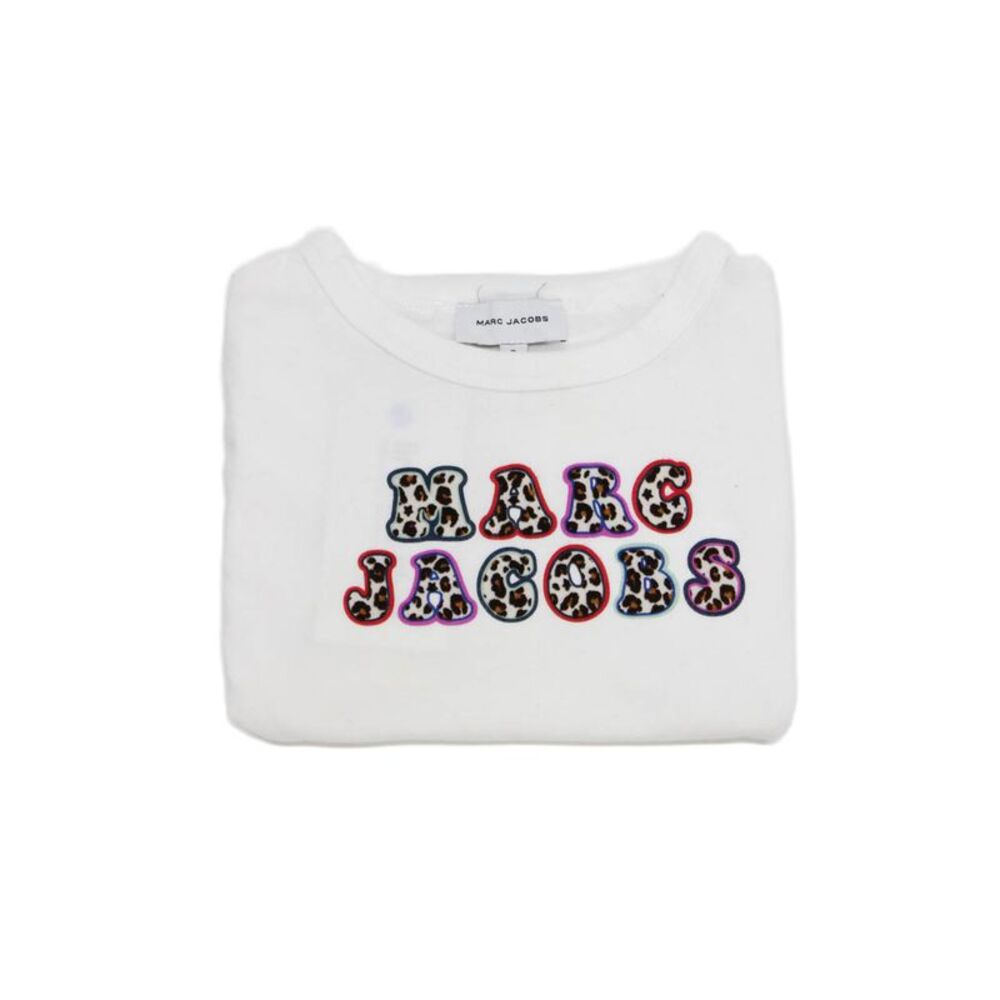 Marc Jacobs Girls Cotton Graphic Crew Neck Long Sleeve T-Shirt White Size 3